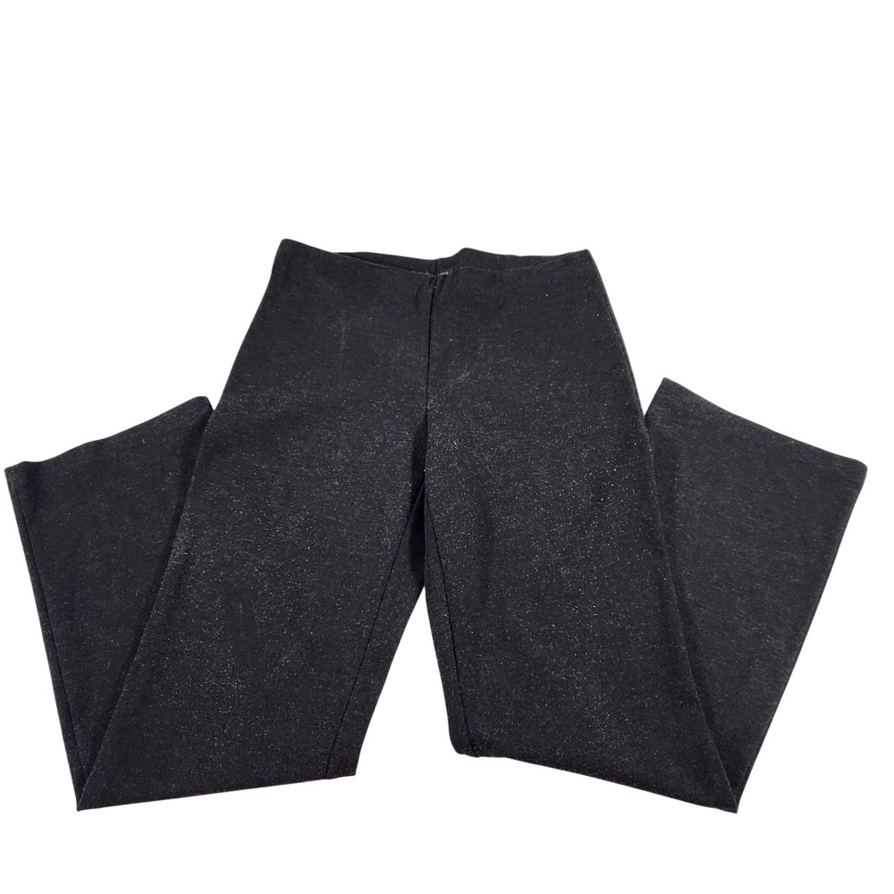 Eileen Fisher Womens Small Charcoal Grey Metallic Sparkle Wide Leg Knit Pants